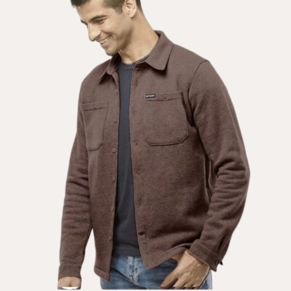 Mens COLUMBIA "Great Hart Mountain" Shirt Jacket in Cordovan Heather - Picture 1 of 16